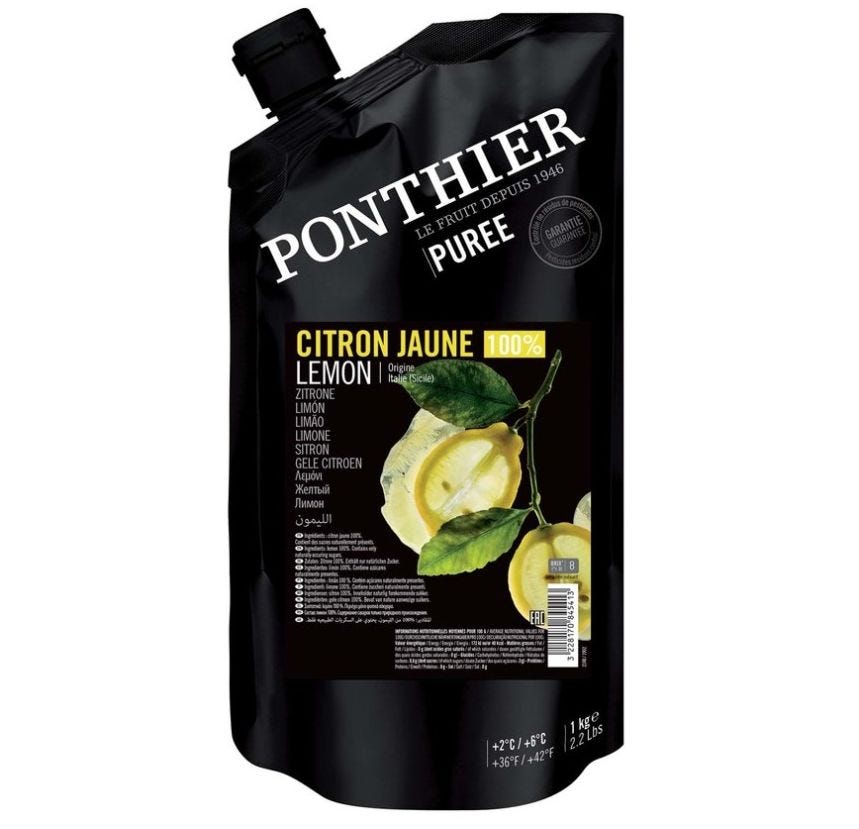 Purée de citron jaune réfrigérée