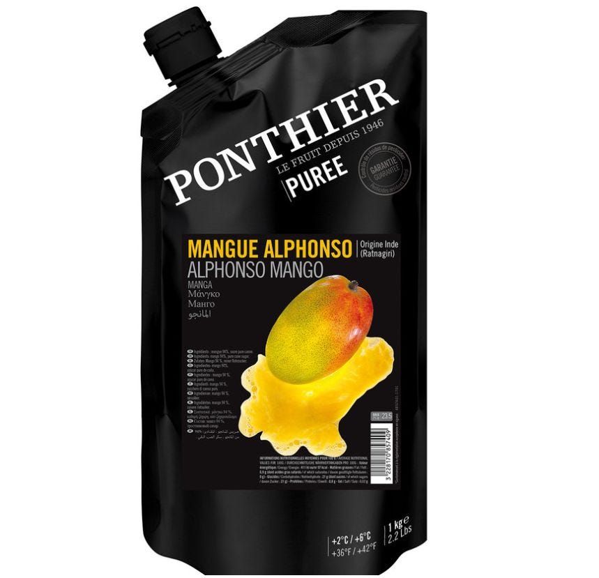 Purée de mangue réfrigérée