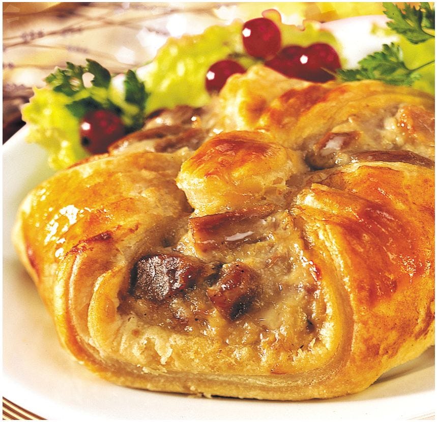 Etoile feuilletée au canard confit