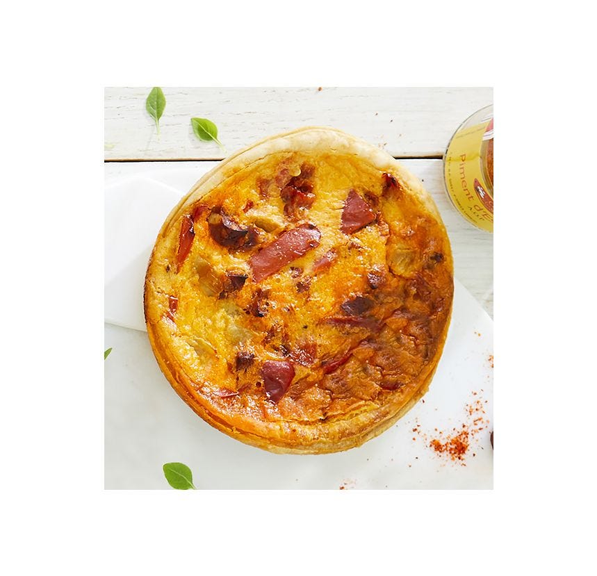 Quiche poivron chorizo piment d'Espelette