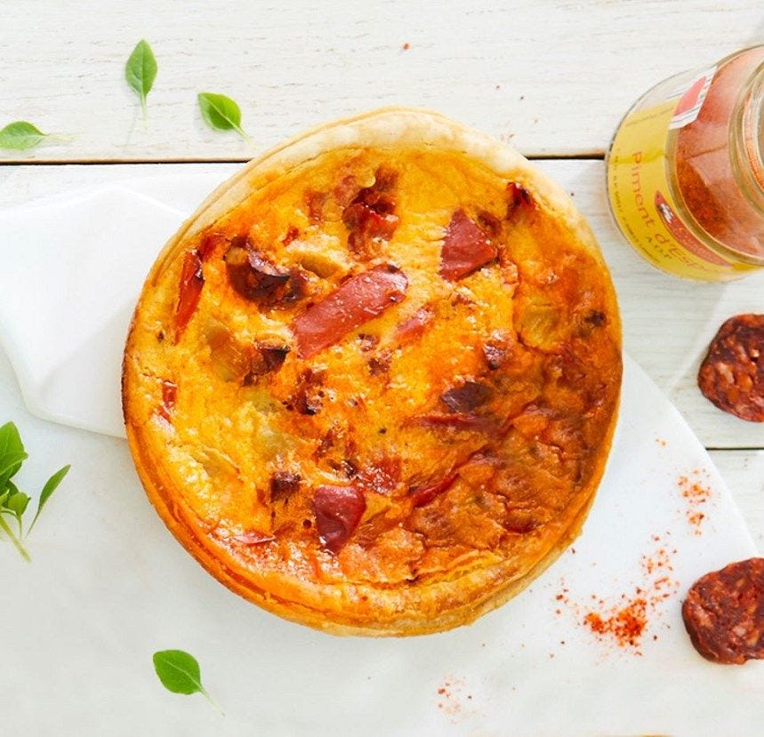 Quiche poivron chorizo piment d'Espelette