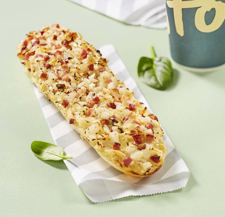 Demi-baguette flambée à l'alsacienne