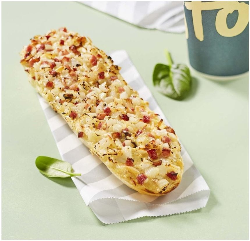 Demi-baguette flambée à l'alsacienne