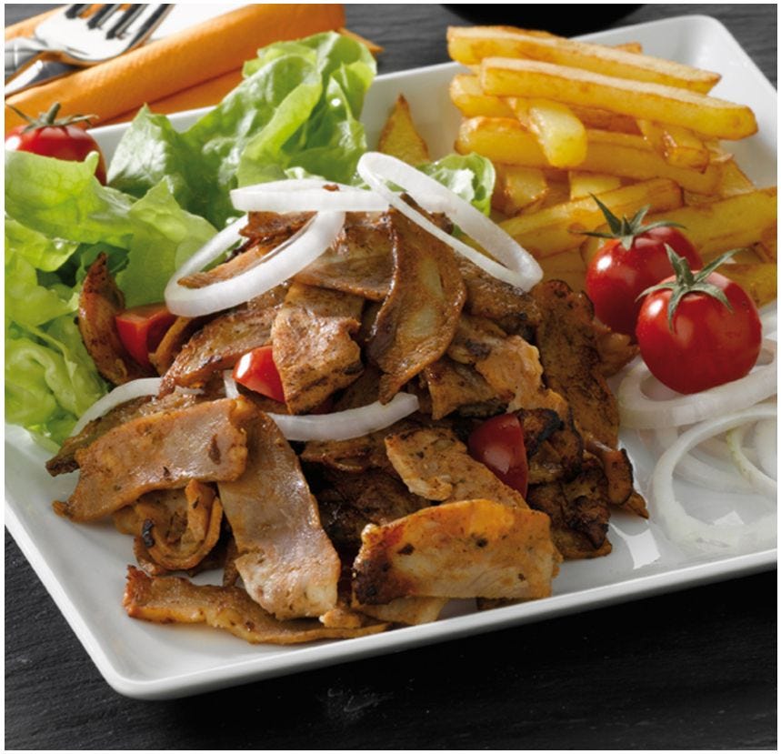 Lamelle de kebab de volaille rôtie Halal
