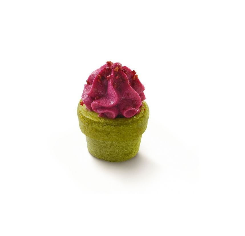 Moelleux à la courgette et crème de betterave