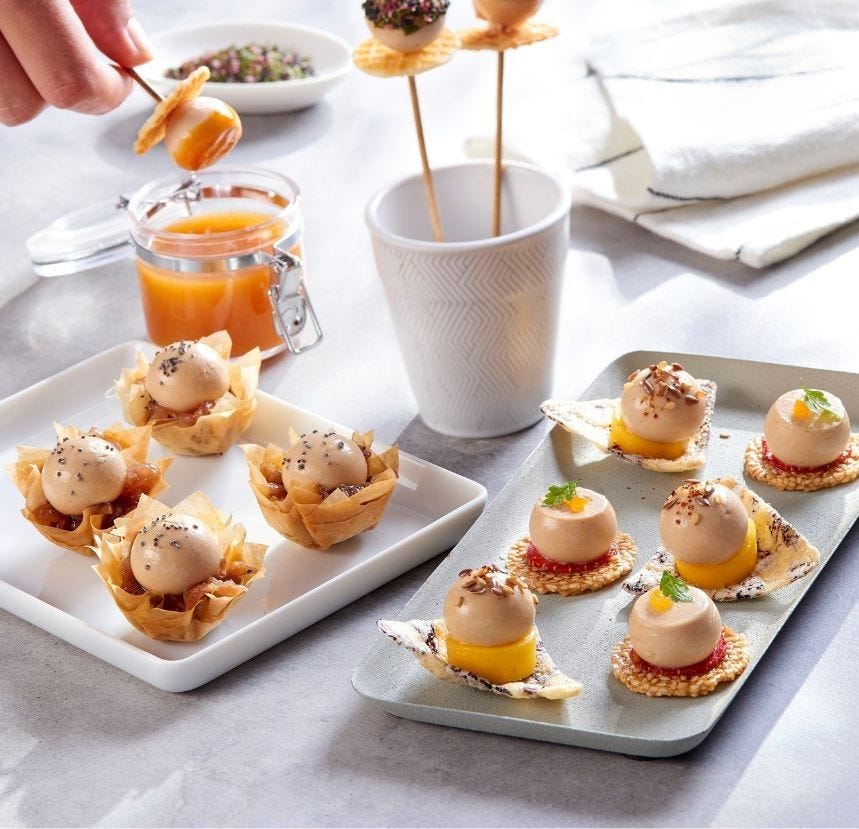 Sphère au bloc de foie gras de canard