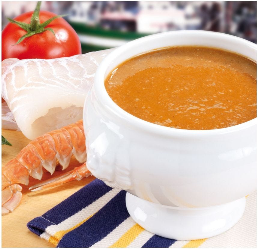 Soupe de poissons et de crustacés