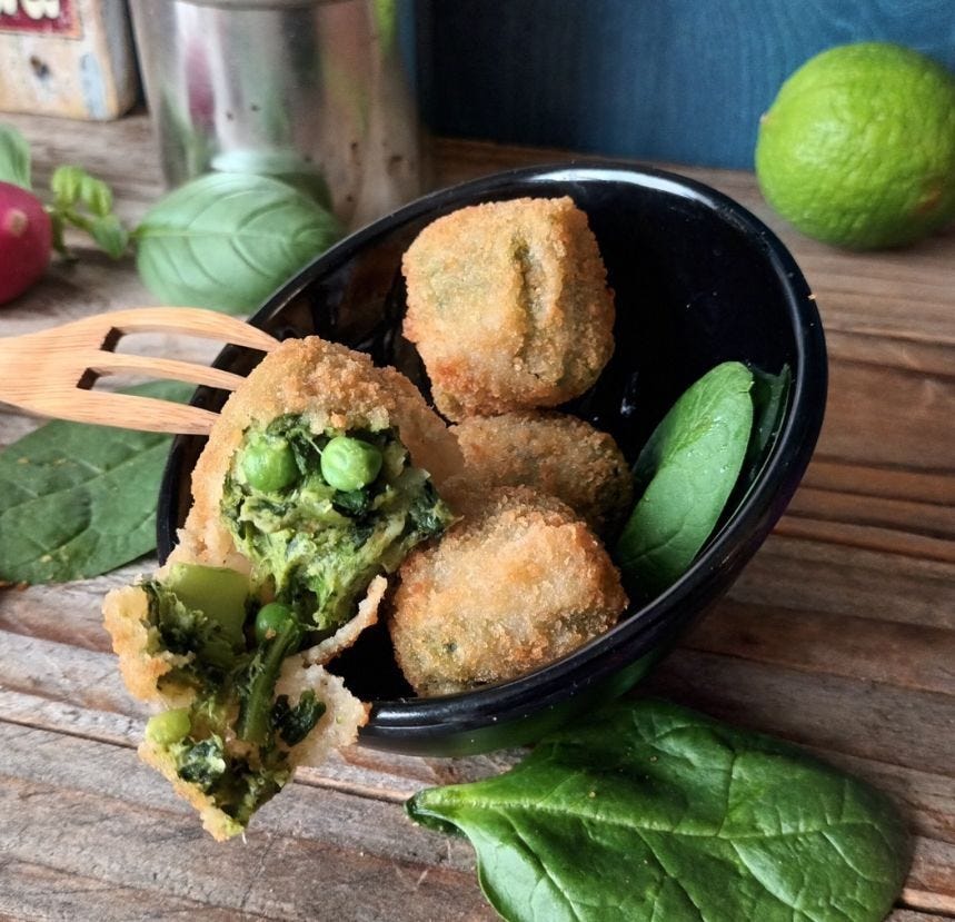 Bouchée panée aux légumes verts