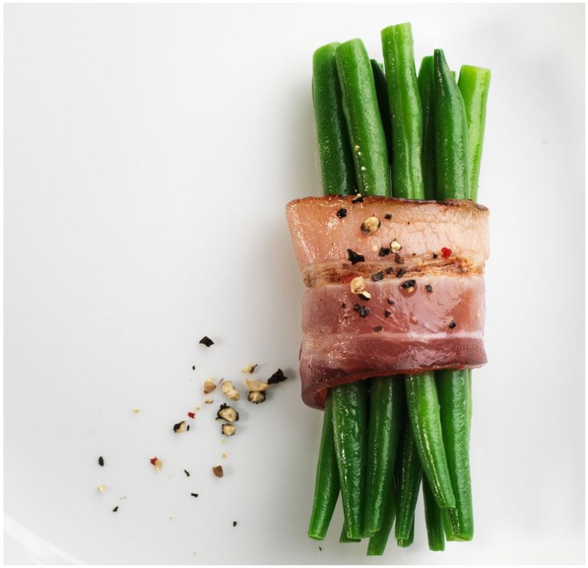 Fagot de haricot vert lardé