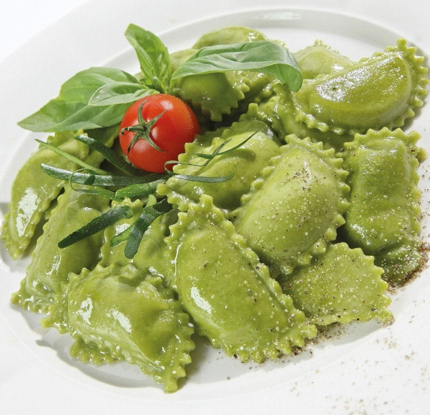 Mezzelune ricotta et épinard