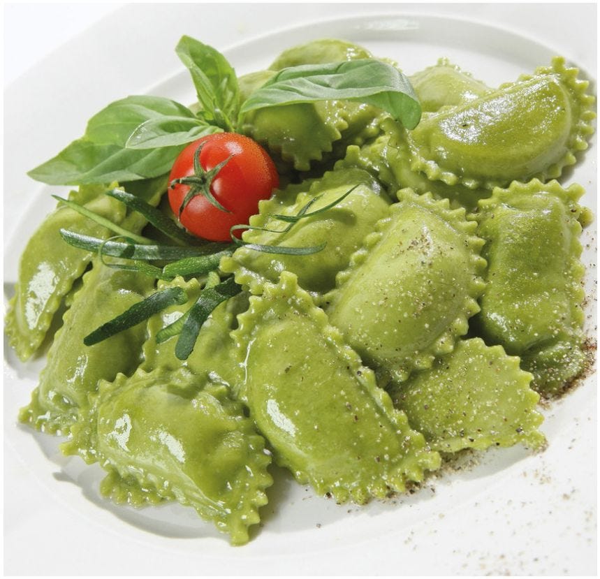 Mezzelune ricotta et épinard