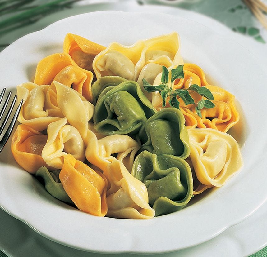 Tortelloni tricolores au fromage