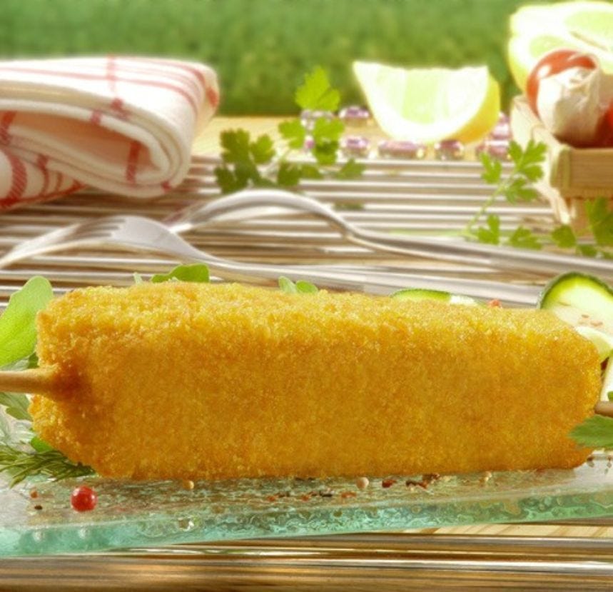 Brochette de poisson pané