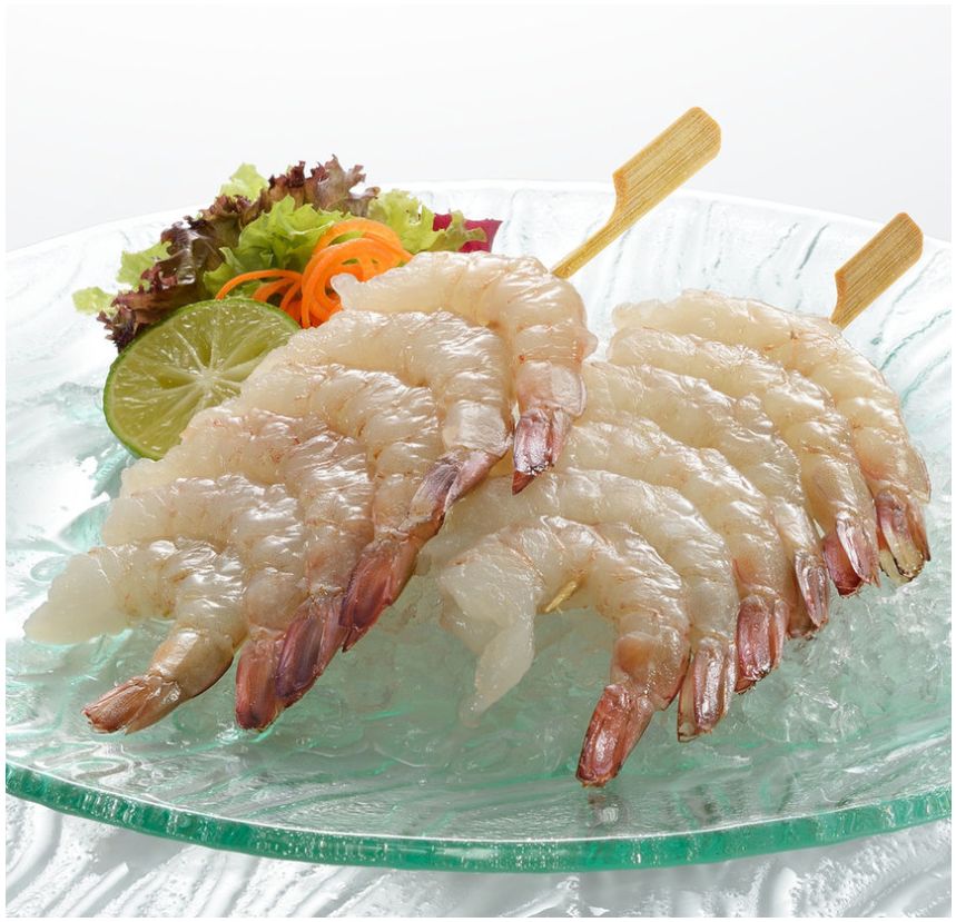 Brochette de crevettes sauvages décortiquées