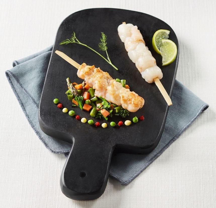 Brochette de langouste décortiquée