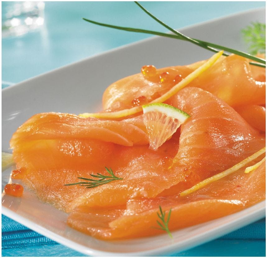Filet de saumon de l'Atlantique fumé tranché