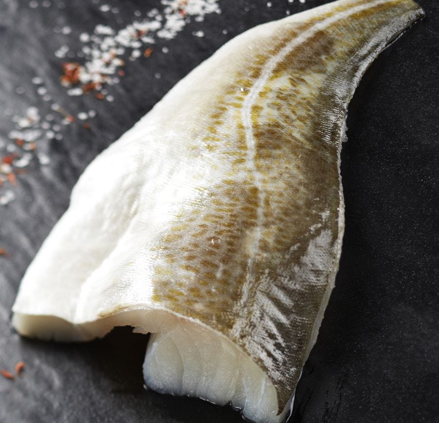 Filet de morue avec peau