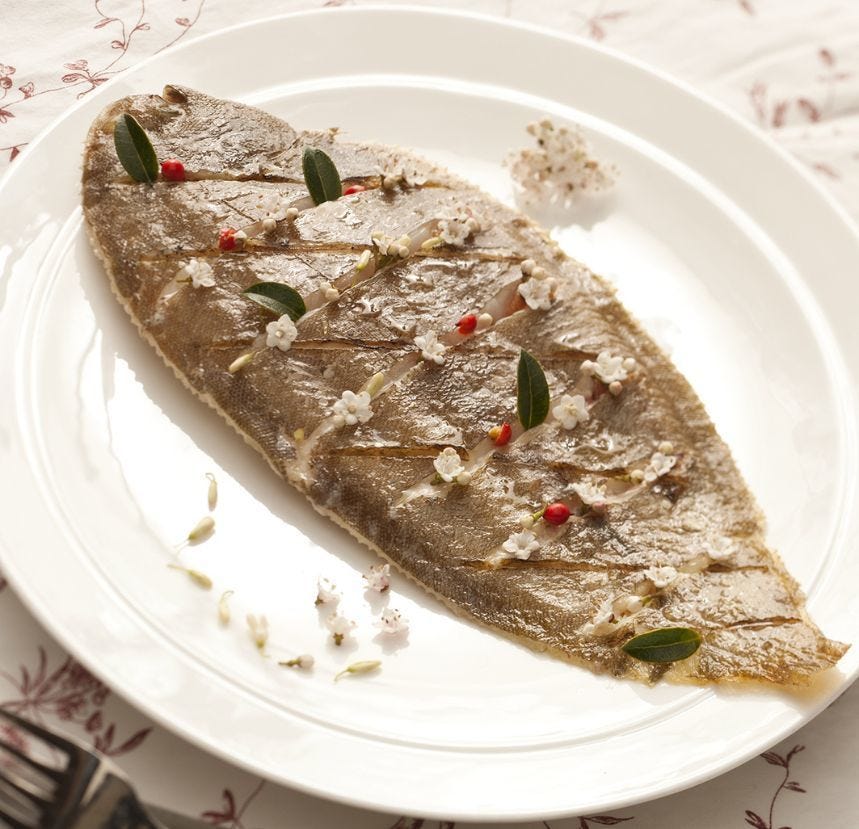 Sole entière avec peau