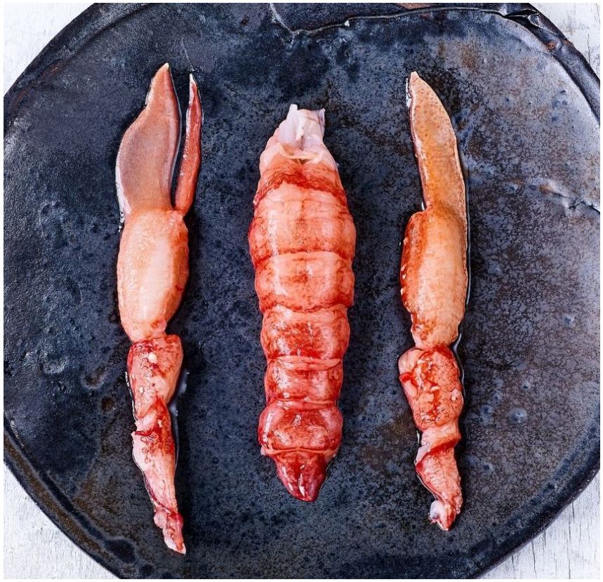 Queue et pince de homard européen décortiquées