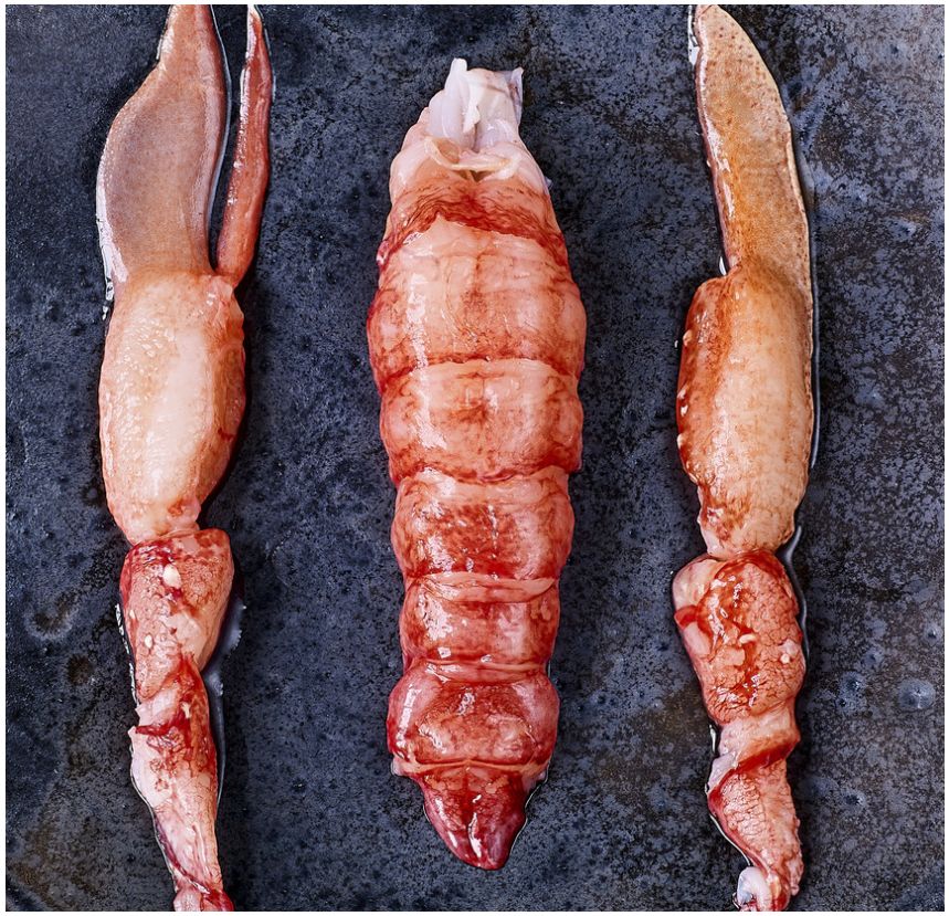Queue et pince de homard décortiquées