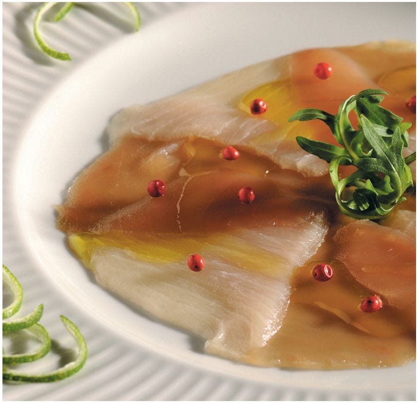 Carpaccio duo du Pacifique thon et espadon