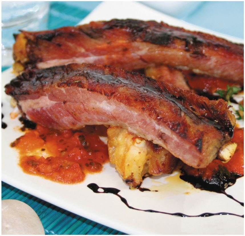 Travers de porc sauce barbecue