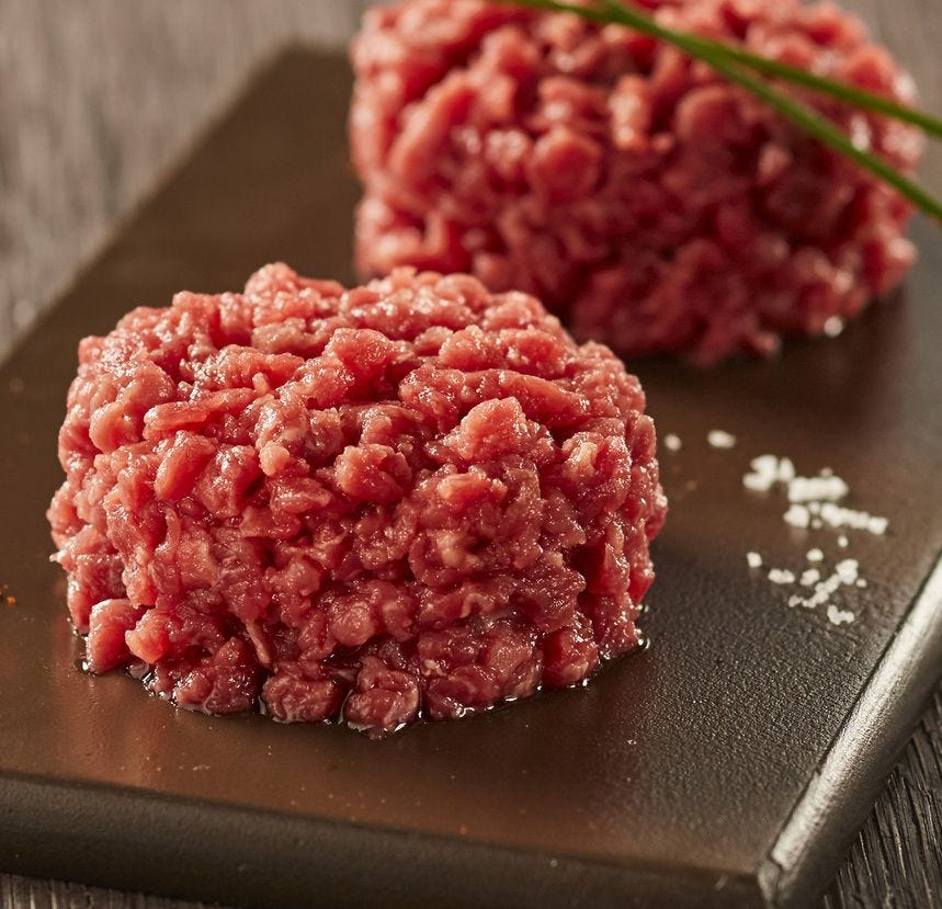 Tartare couteau de bœuf charolais