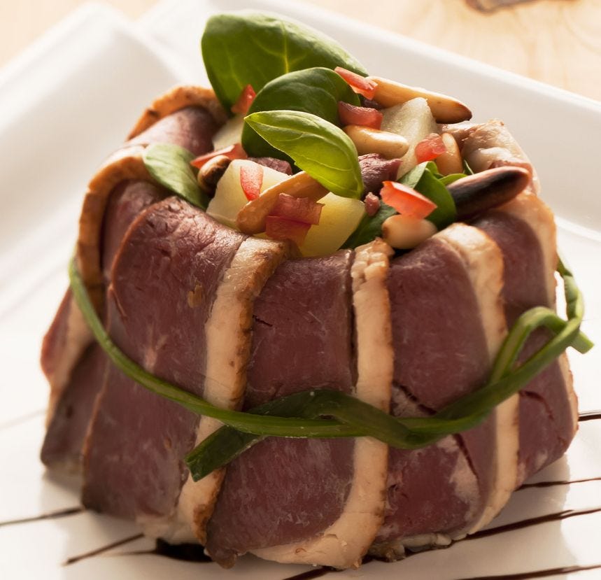Magret de canard fumé tranché