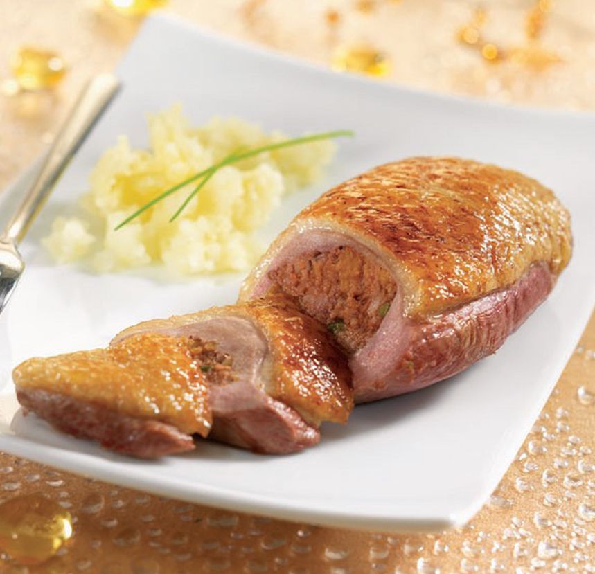 Filet de canette farci au foie gras