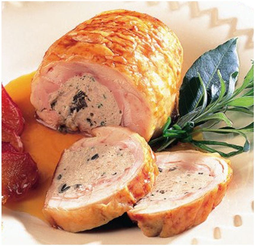 Fondant de poulet farci aux cèpes