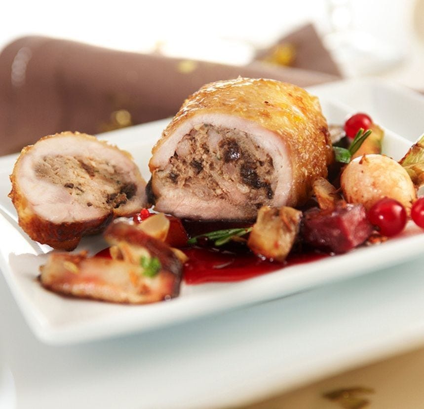 Fondant de poulet farci aux cèpes