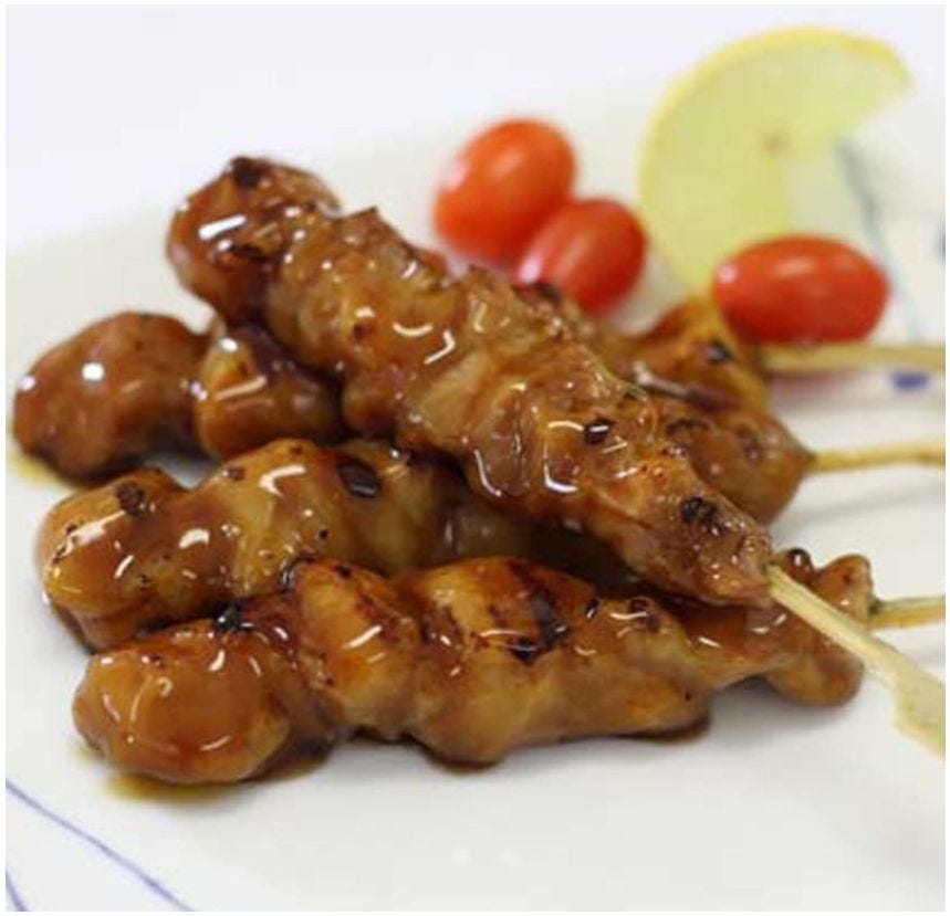 Brochette de poulet sauce soja yakitori