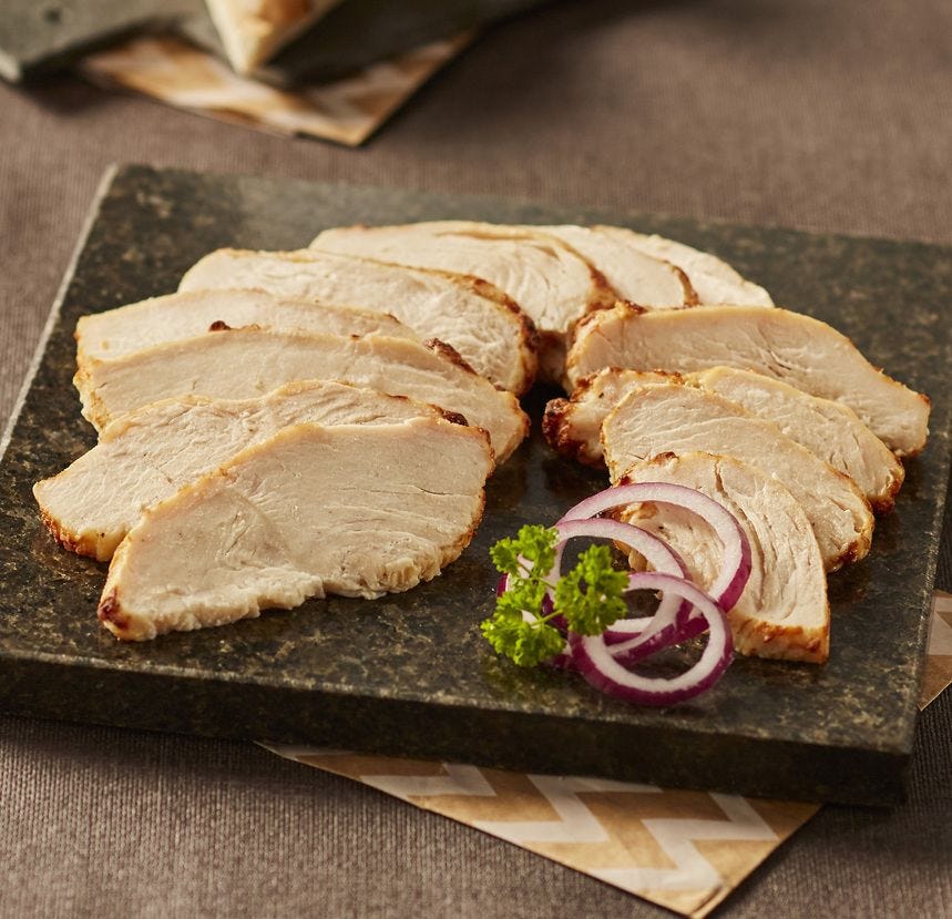 Filet de poulet rôti premium en tranchette