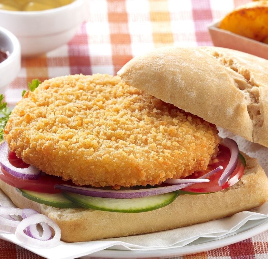 Burger de filet de poulet pané
