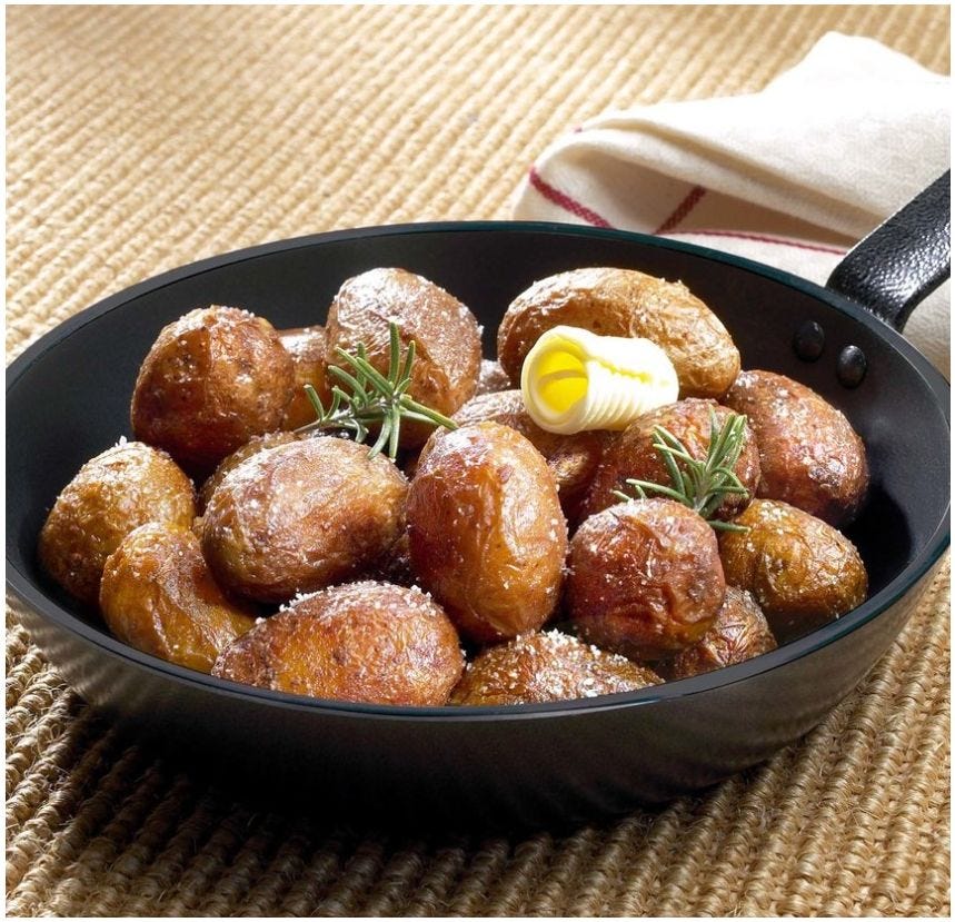 Pomme grenaille à l'huile d'olive et au sel de Guérande