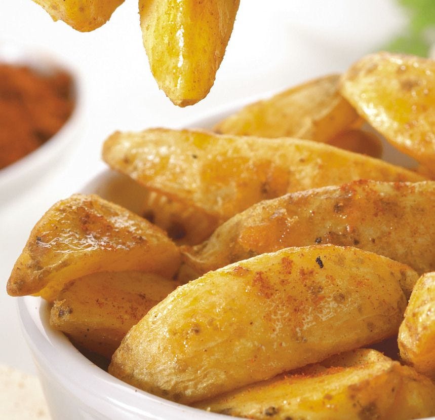 Pomme de terre en quartier avec peau