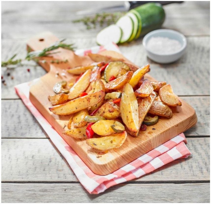 Wedge de pomme de terre et légumes façon plancha