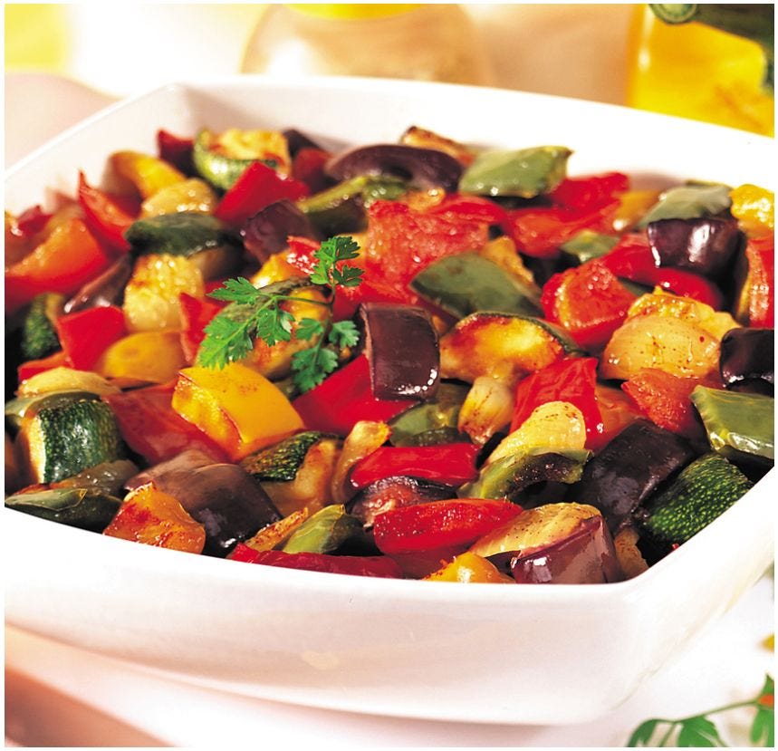 Ratatouille cuisinée à l'huile d'olive