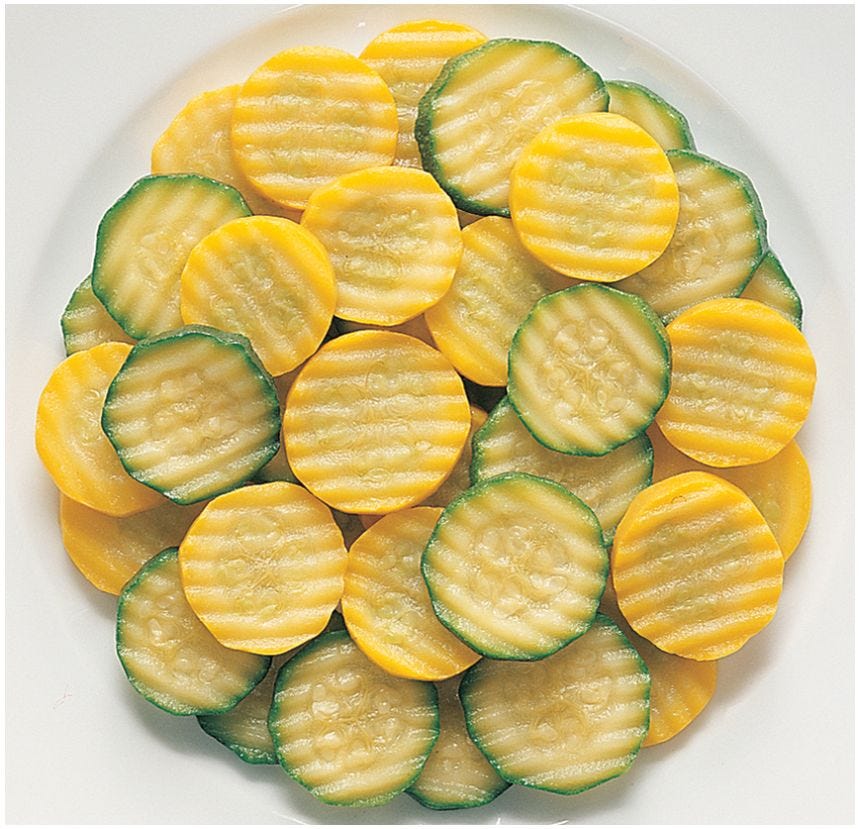 Duo de courgettes jaune et verte minute