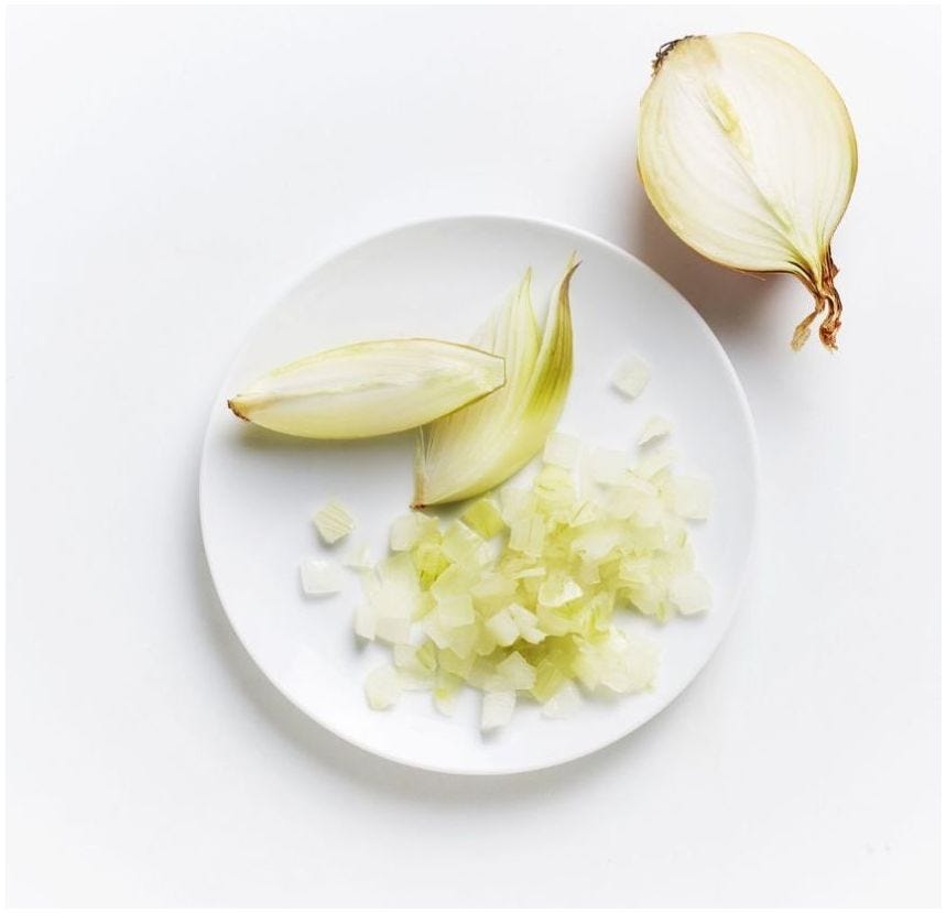 Oignon blanc en cube
