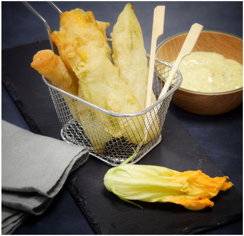 Fleur de courgette en tempura