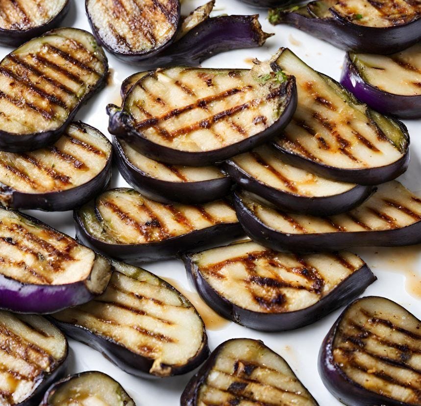 Aubergine en tranche grillée