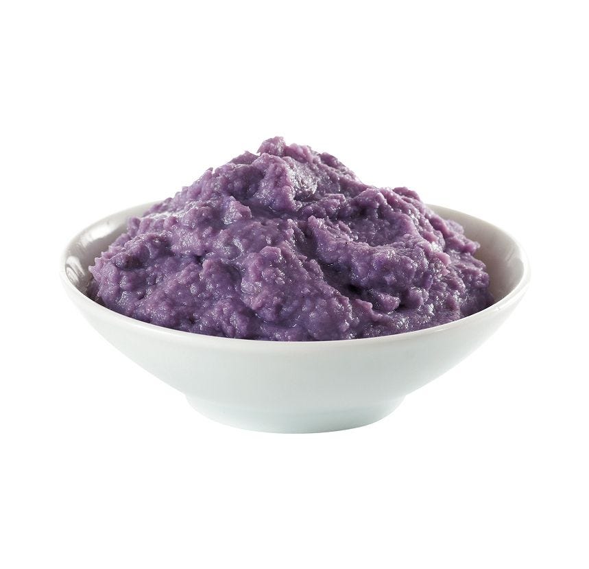 Écrasé de pomme de terre vitelotte 