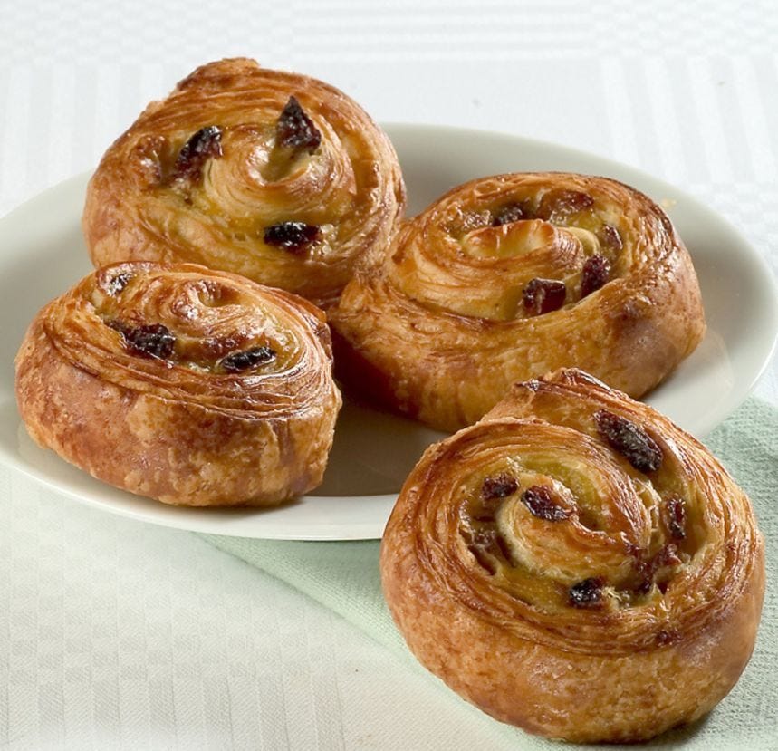 Mini pain aux raisins au beurre