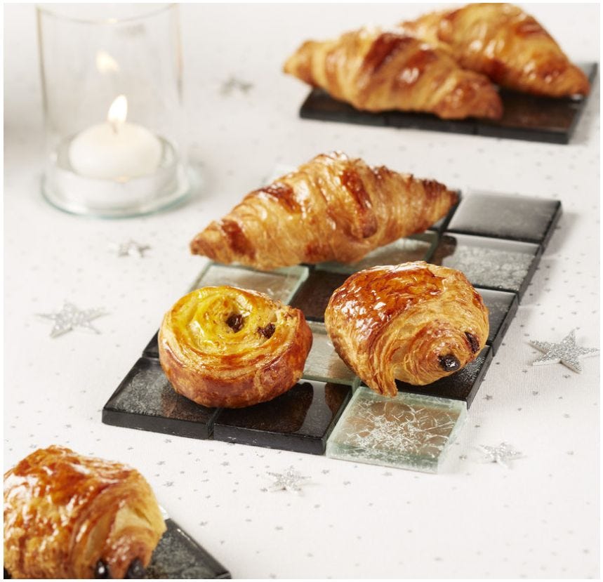 Assortiment de mini viennoiseries au beurre