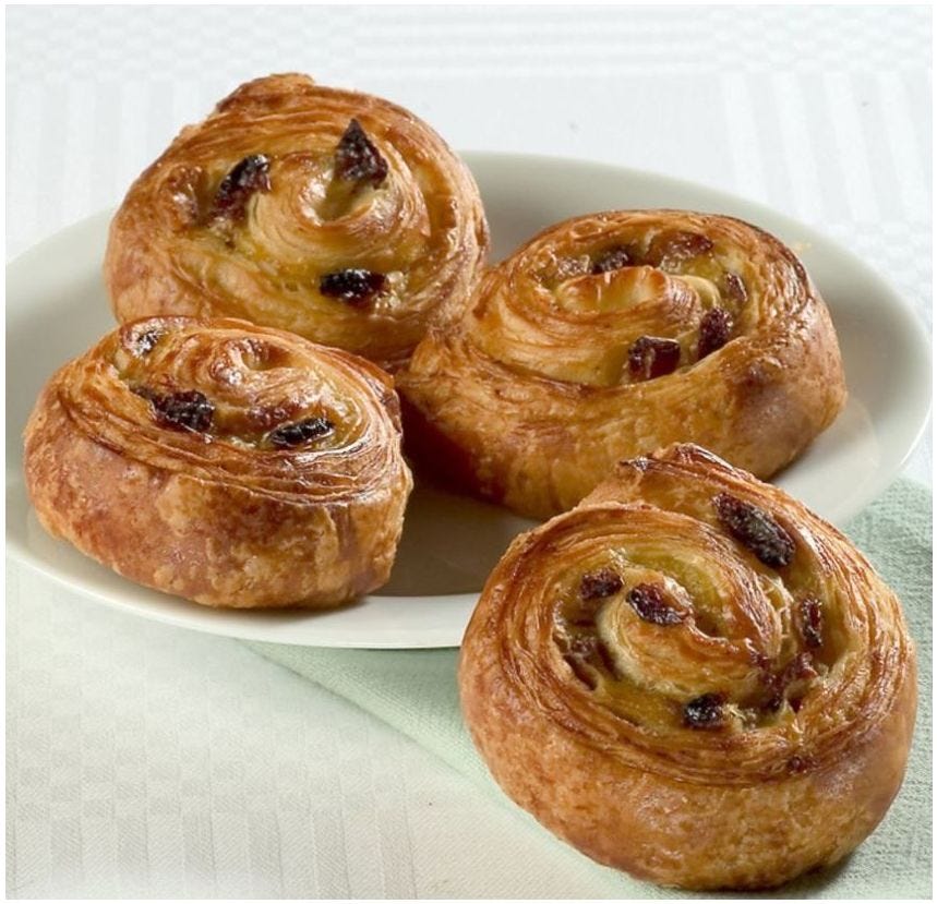 Mini pain aux raisins au beurre