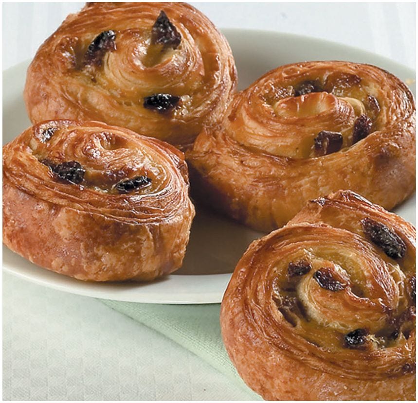 Mini pain aux raisins au beurre