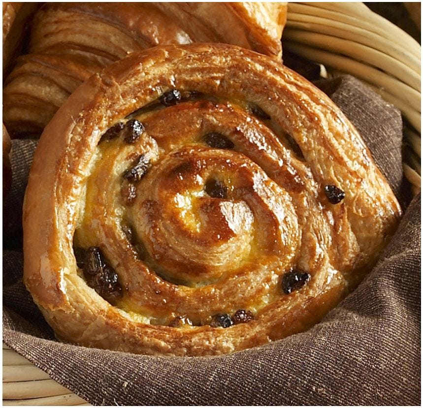 Mini pain aux raisins au beurre