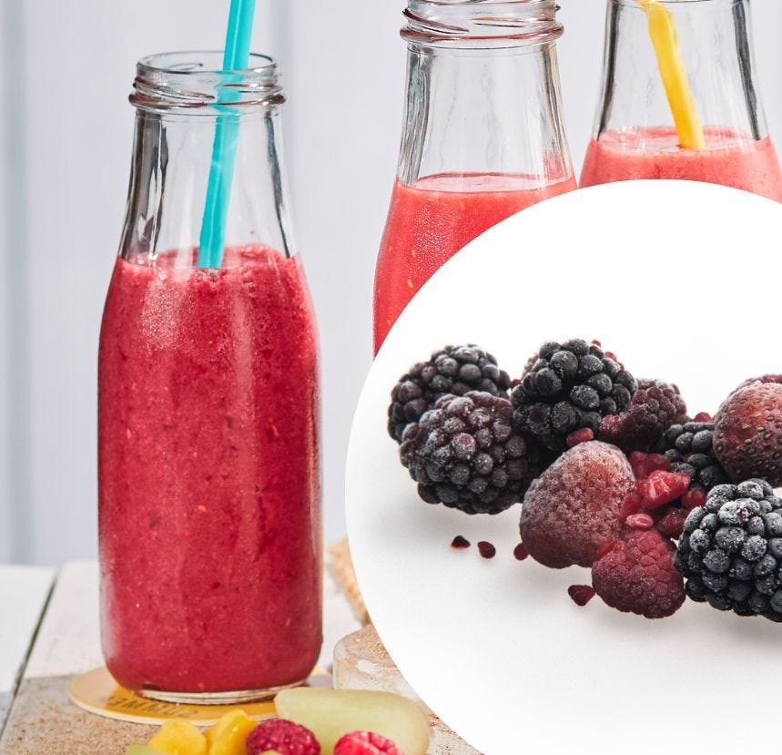 Smoothie mix fraise framboise mûre 