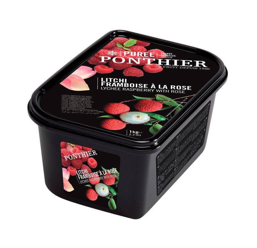 Purée litchi framboise à la rose